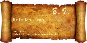 Brindza Irma névjegykártya