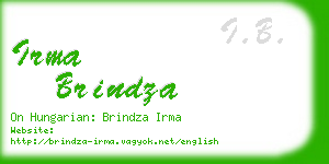 irma brindza business card